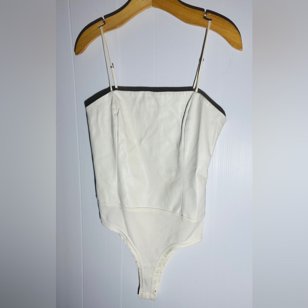 Lucy Paris Cream Bandeau Bodysuit